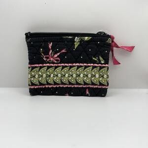 Vera Bradley Lily of the Valley Coin Credit Card Zip Pouch Pink Bow, Floral